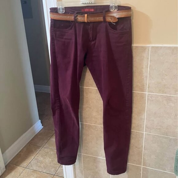 Zara Man chino pants with belt 30, pantalon avec ceinture. Purple mauve - Picture 1 of 4